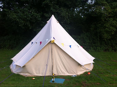 Bell tent with bunting