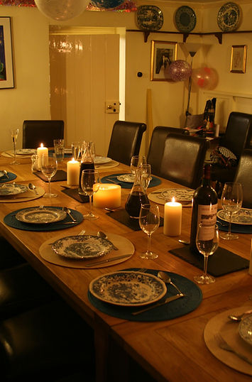 Candlelit dinner party at Lowood